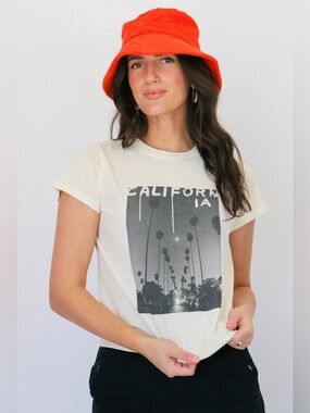 Clare V Palm Classic Tee. Yellow. XS